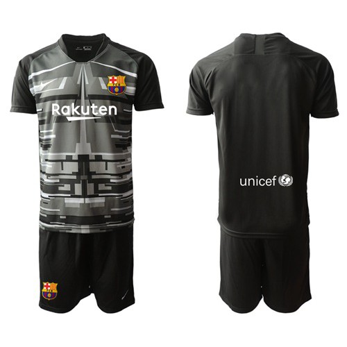 Barcelona Blank Black Goalkeeper Soccer Club Jersey Barcelona Blank Black Goalkeeper Soccer Club Jersey