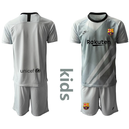 Barcelona Blank Grey Goalkeeper Kid Soccer Club Jersey Barcelona Blank Grey Goalkeeper Kid Soccer Club Jersey