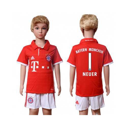 Bayern Munchen #1 Neuer Home Kid Soccer Club Jersey Bayern Munchen #1 Neuer Home Kid Soccer Club Jersey
