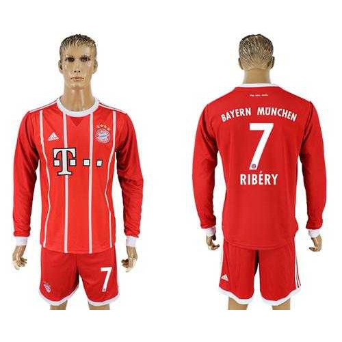 Bayern Munchen #7 Ribery Home Long Sleeves Soccer Club Jersey Bayern Munchen #7 Ribery Home Long Sleeves Soccer Club Jersey
