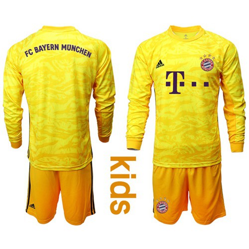 Bayern Munchen Blank Yellow Goalkeeper Long Sleeves Kid Soccer Club Jersey Bayern Munchen Blank Yellow Goalkeeper Long Sleeves Kid Soccer Club Jersey