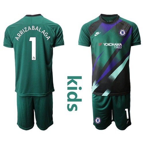 Chelsea #1 Arrizabalaga Black Goalkeeper Kid Soccer Club Jersey Chelsea #1 Arrizabalaga Black Goalkeeper Kid Soccer Club Jersey