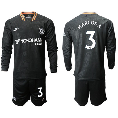 Chelsea #3 Marcos A. Third Long Sleeves Soccer Club Jersey Chelsea #3 Marcos A. Third Long Sleeves Soccer Club Jersey