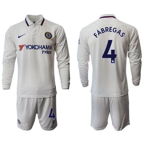 Chelsea #4 Fabregas Away Long Sleeves Soccer Club Jersey Chelsea #4 Fabregas Away Long Sleeves Soccer Club Jersey