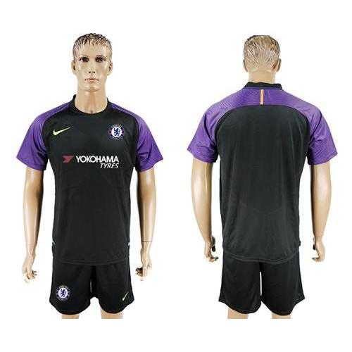 Chelsea Blank Black Goalkeeper Soccer Club Jersey Chelsea Blank Black Goalkeeper Soccer Club Jersey