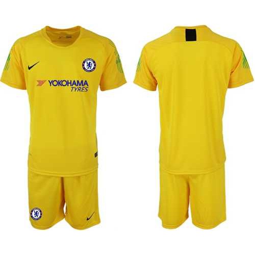 Chelsea Blank Yellow Goalkeeper Soccer Club Jersey Chelsea Blank Yellow Goalkeeper Soccer Club Jersey