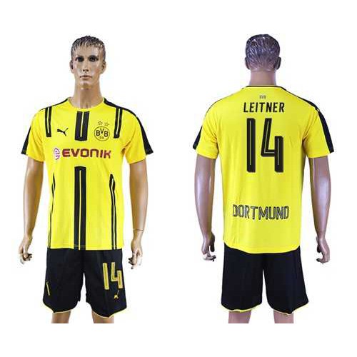 Dortmund #14 Leitner Home Soccer Club Jersey Dortmund #14 Leitner Home Soccer Club Jersey