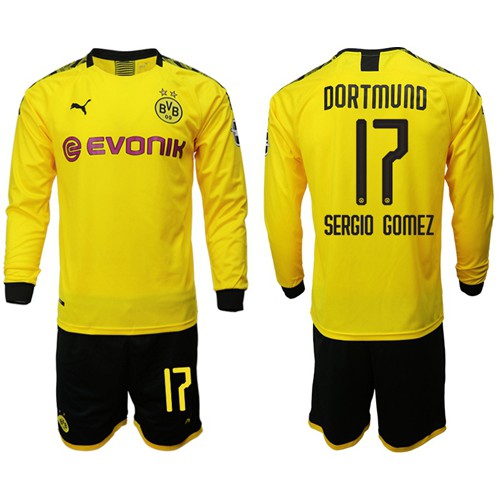 Dortmund #17 Sergio Gomez Home Long Sleeves Soccer Club Jersey Dortmund #17 Sergio Gomez Home Long Sleeves Soccer Club Jersey
