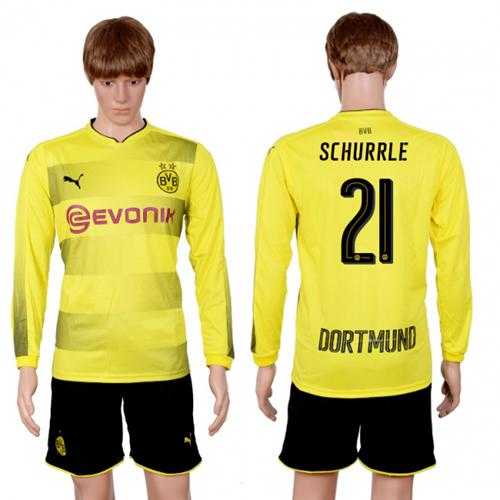 Dortmund #21 Schurrle Home Long Sleeves Soccer Club Jersey Dortmund #21 Schurrle Home Long Sleeves Soccer Club Jersey