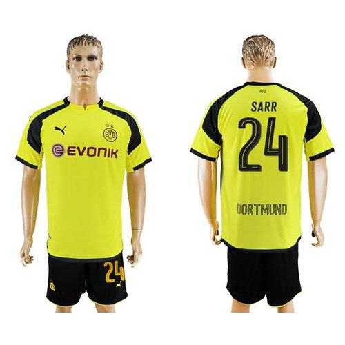 Dortmund #24 Sarr European Away Soccer Club Jersey Dortmund #24 Sarr European Away Soccer Club Jersey