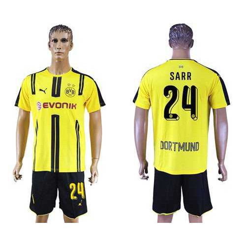 Dortmund #24 Sarr Home Soccer Club Jersey Dortmund #24 Sarr Home Soccer Club Jersey