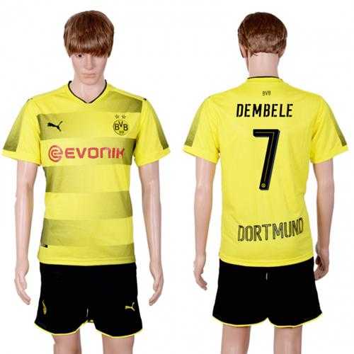 Dortmund #7 Dembele Home Soccer Club Jersey Dortmund #7 Dembele Home Soccer Club Jersey