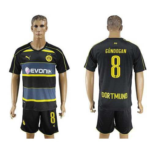 Dortmund #8 Gundogan Away Soccer Club Jersey Dortmund #8 Gundogan Away Soccer Club Jersey