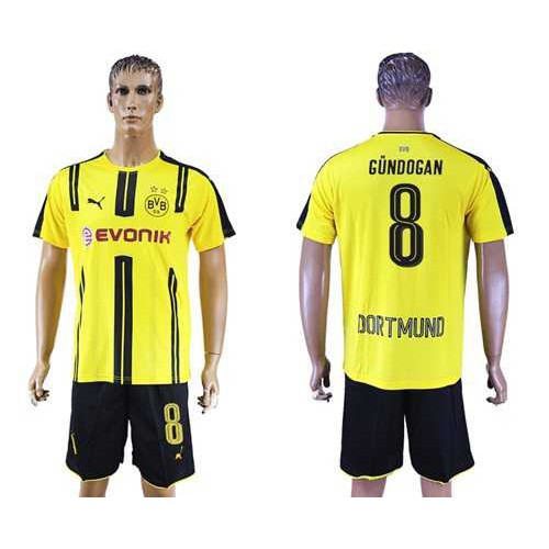 Dortmund #8 Gundogan Home Soccer Club Jersey Dortmund #8 Gundogan Home Soccer Club Jersey