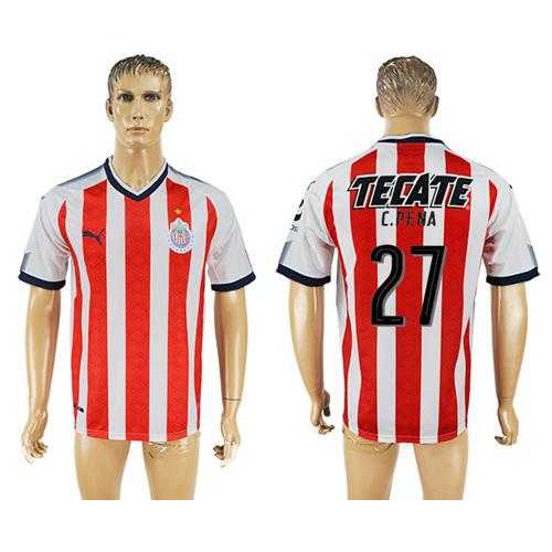 Guadalajara #27 C.Pena Home Soccer Club Jersey Guadalajara #27 C.Pena Home Soccer Club Jersey