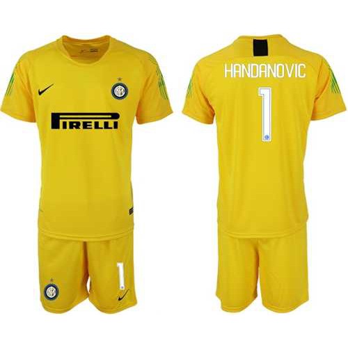 Inter Milan #1 Handanovic Yellow Goalkeeper Soccer Club Jersey Inter Milan #1 Handanovic Yellow Goalkeeper Soccer Club Jersey