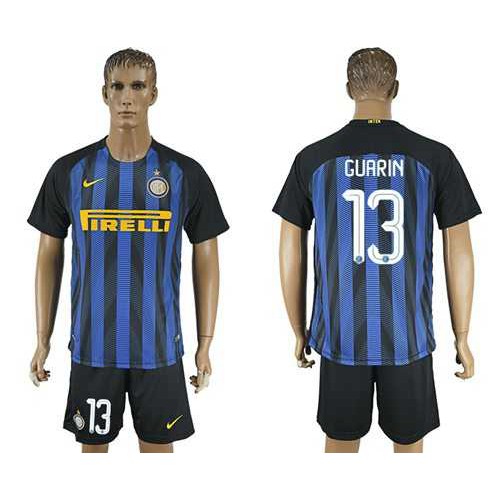 Inter Milan #13 Guarin Home Soccer Club Jersey Inter Milan #13 Guarin Home Soccer Club Jersey