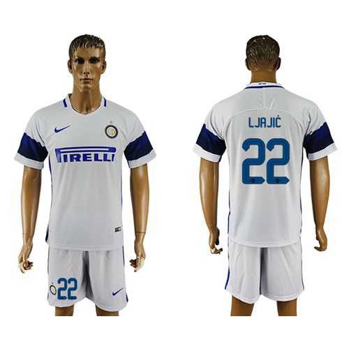 Inter Milan #22 Ljrjic White Away Soccer Club Jersey Inter Milan #22 Ljrjic White Away Soccer Club Jersey