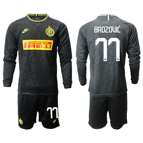 Inter Milan #77 Brozovic Third Long Sleeves Soccer Club Jersey Inter Milan #77 Brozovic Third Long Sleeves Soccer Club Jersey