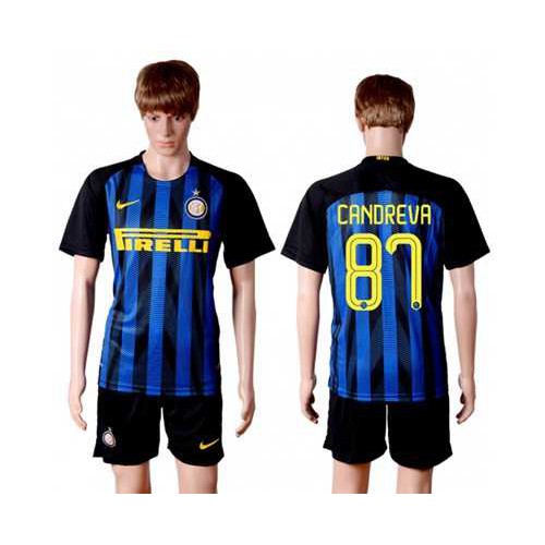Inter Milan #87 Candreva Home Soccer Club Jersey Inter Milan #87 Candreva Home Soccer Club Jersey