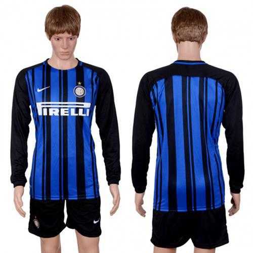 Inter Milan Blank Home Long Sleeves Soccer Club Jersey Inter Milan Blank Home Long Sleeves Soccer Club Jersey