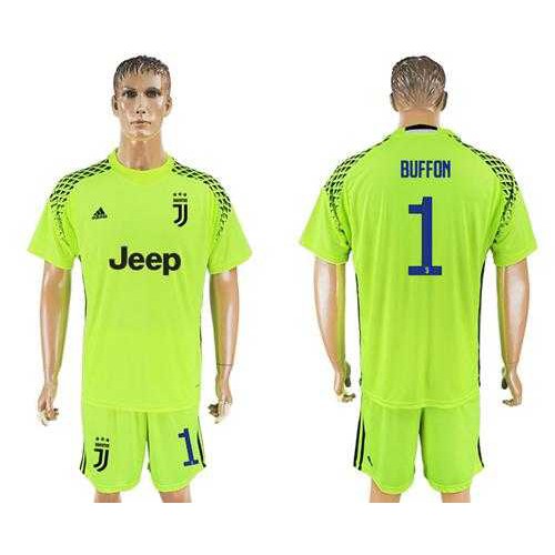Juventus #1 Buffon Shiny Green Goalkeeper Soccer Club Jersey Juventus #1 Buffon Shiny Green Goalkeeper Soccer Club Jersey