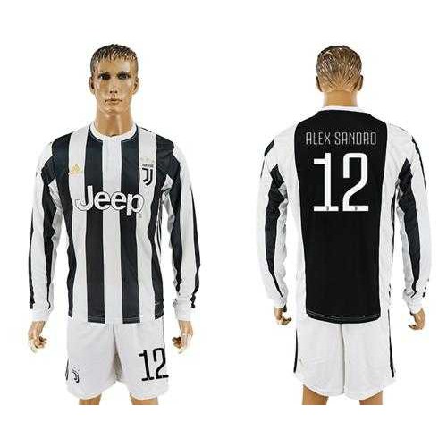 Juventus #12 Alex Sandro Home Long Sleeves Soccer Club Jersey Juventus #12 Alex Sandro Home Long Sleeves Soccer Club Jersey
