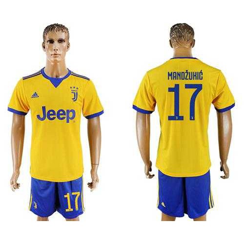 Juventus #17 Mandzukic Away Soccer Club Jersey Juventus #17 Mandzukic Away Soccer Club Jersey