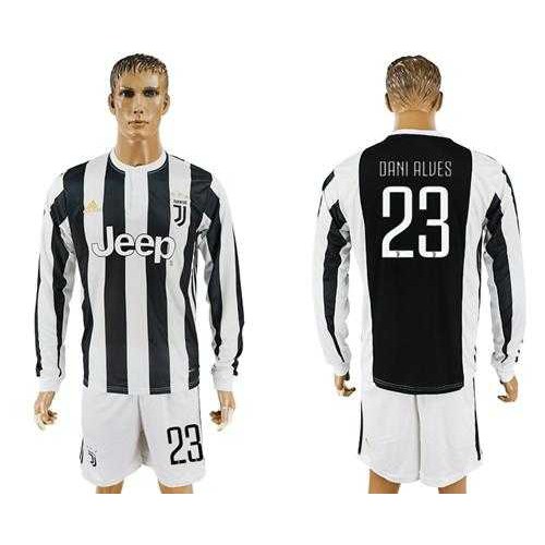 Juventus #23 Dani Alves Home Long Sleeves Soccer Club Jersey Juventus #23 Dani Alves Home Long Sleeves Soccer Club Jersey