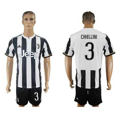 Juventus #3 Chiellini Home Soccer Club Jersey Juventus #3 Chiellini Home Soccer Club Jersey