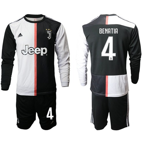 Juventus #4 Benatia Home Long Sleeves Soccer Club Jersey Juventus #4 Benatia Home Long Sleeves Soccer Club Jersey
