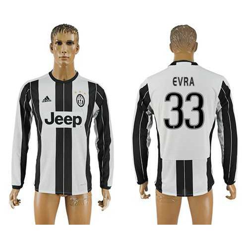 Juventus #33 Evra Home Long Sleeves Soccer Club Jersey Juventus #33 Evra Home Long Sleeves Soccer Club Jersey