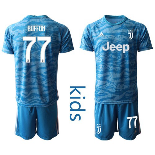 Juventus #77 Buffon Light Blue Goalkeeper Kid Soccer Club Jersey Juventus #77 Buffon Light Blue Goalkeeper Kid Soccer Club Jersey