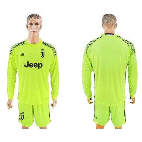 Juventus Blank Shiny Green Goalkeeper Long Sleeves Soccer Club Jersey Juventus Blank Shiny Green Goalkeeper Long Sleeves Soccer Club Jersey