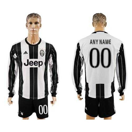 Juventus Personalized Home Long Sleeves Soccer Club Jersey Juventus Personalized Home Long Sleeves Soccer Club Jersey