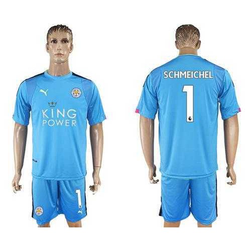Leicester City #1 Schmeichel Light Blue Goalkeeper Soccer Club Jersey Leicester City #1 Schmeichel Light Blue Goalkeeper Soccer Club Jersey