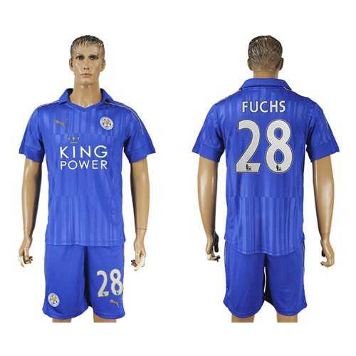 Leicester City #28 Fuchs Home Soccer Club Jersey Leicester City #28 Fuchs Home Soccer Club Jersey