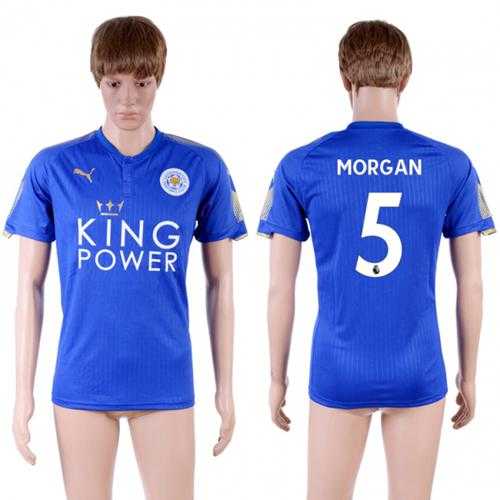 Leicester City #5 Morgan Home Soccer Country Jersey Leicester City #5 Morgan Home Soccer Country Jersey