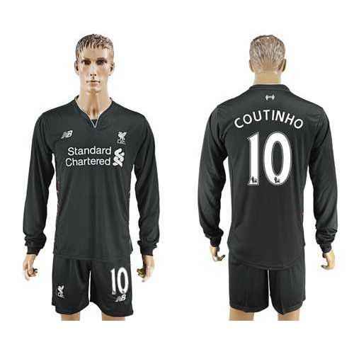 Liverpool #10 Coutinho Away Long Sleeves Soccer Club Jersey Liverpool #10 Coutinho Away Long Sleeves Soccer Club Jersey