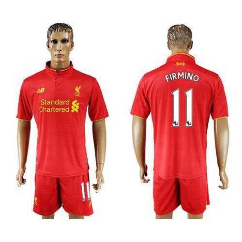 Liverpool #11 Firmino Red Home Soccer Club Jersey Liverpool #11 Firmino Red Home Soccer Club Jersey
