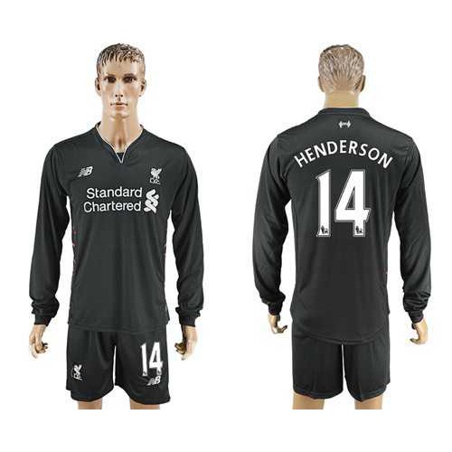 Liverpool #14 Henderson Away Long Sleeves Soccer Club Jersey Liverpool #14 Henderson Away Long Sleeves Soccer Club Jersey