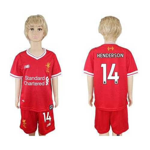 Liverpool #14 Henderson Red Home Kid Soccer Club Jersey Liverpool #14 Henderson Red Home Kid Soccer Club Jersey