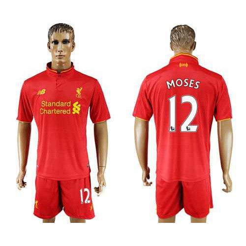 Liverpool #12 Moses Red Home Soccer Club Jersey Liverpool #12 Moses Red Home Soccer Club Jersey