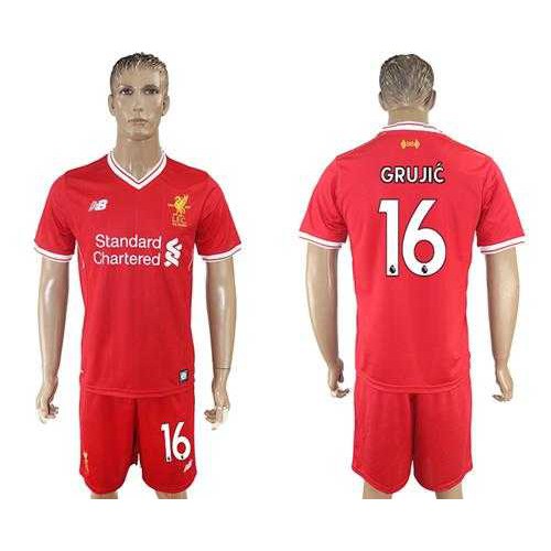 Liverpool #16 Grujic Red Home Soccer Club Jersey Liverpool #16 Grujic Red Home Soccer Club Jersey