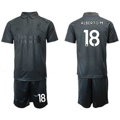 Liverpool #18 Alberto.M Black Soccer Club Jersey Liverpool #18 Alberto.M Black Soccer Club Jersey