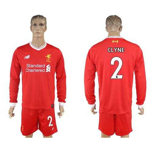 Liverpool #2 Clyne Home Long Sleeves Soccer Club Jersey Liverpool #2 Clyne Home Long Sleeves Soccer Club Jersey