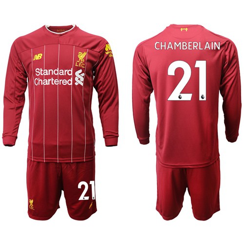 Liverpool #21 Chamberlain Home Long Sleeves Soccer Club Jersey Liverpool #21 Chamberlain Home Long Sleeves Soccer Club Jersey
