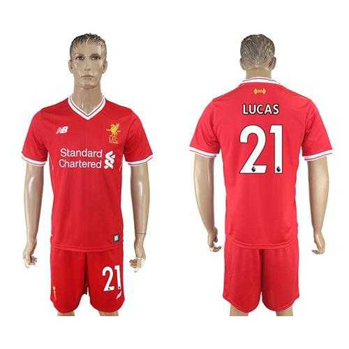 Liverpool #21 Lucas Red Home Soccer Club Jersey Liverpool #21 Lucas Red Home Soccer Club Jersey