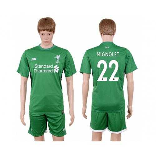 Liverpool #22 Mignolet Green Goalkeeper Soccer Club Jersey Liverpool #22 Mignolet Green Goalkeeper Soccer Club Jersey