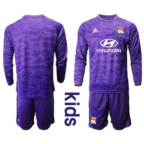 Lyon Blank Purple Goalkeeper Long Sleeves Kid Soccer Club Jersey Lyon Blank Purple Goalkeeper Long Sleeves Kid Soccer Club Jersey